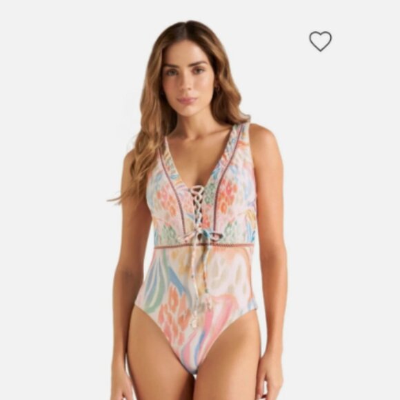 Cosita Linda Other - NWT Cosita Linda Sweet Sunset Beaded Plunge One Piece Swimsuit | Medium | Luxury